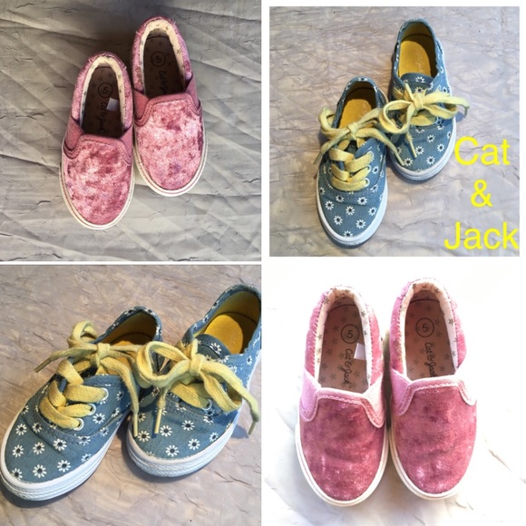 Cat & Jack Other - Cat & Jack Girls Sneakers Size 5 2 pair lot